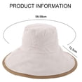thumbnail image 2 of Sombrero de ala ancha para mujer, sombrero para el sol de algodón, plegable, reversible, con borde con cable, protección UV, verano, playa, viaje, jardín, 2 of 5