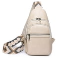 thumbnail image 1 of Bolsa bandolera de PU de hombro compuesto duradero para el ocio diario (Beige) Ehuebsd Para Estrenar, 1 of 6