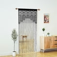 thumbnail image 4 of Triani String Door Privacy Lace Curtain for Doorways Macrame Lace Boho Hallway Closet Fly Screen Room Divider Doorway Windows Door Covers Decorative(100×200cm,Black), 4 of 7