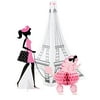 Creative Converting 3 Piece Party in Paris Centerpiece Set, Pink/Black