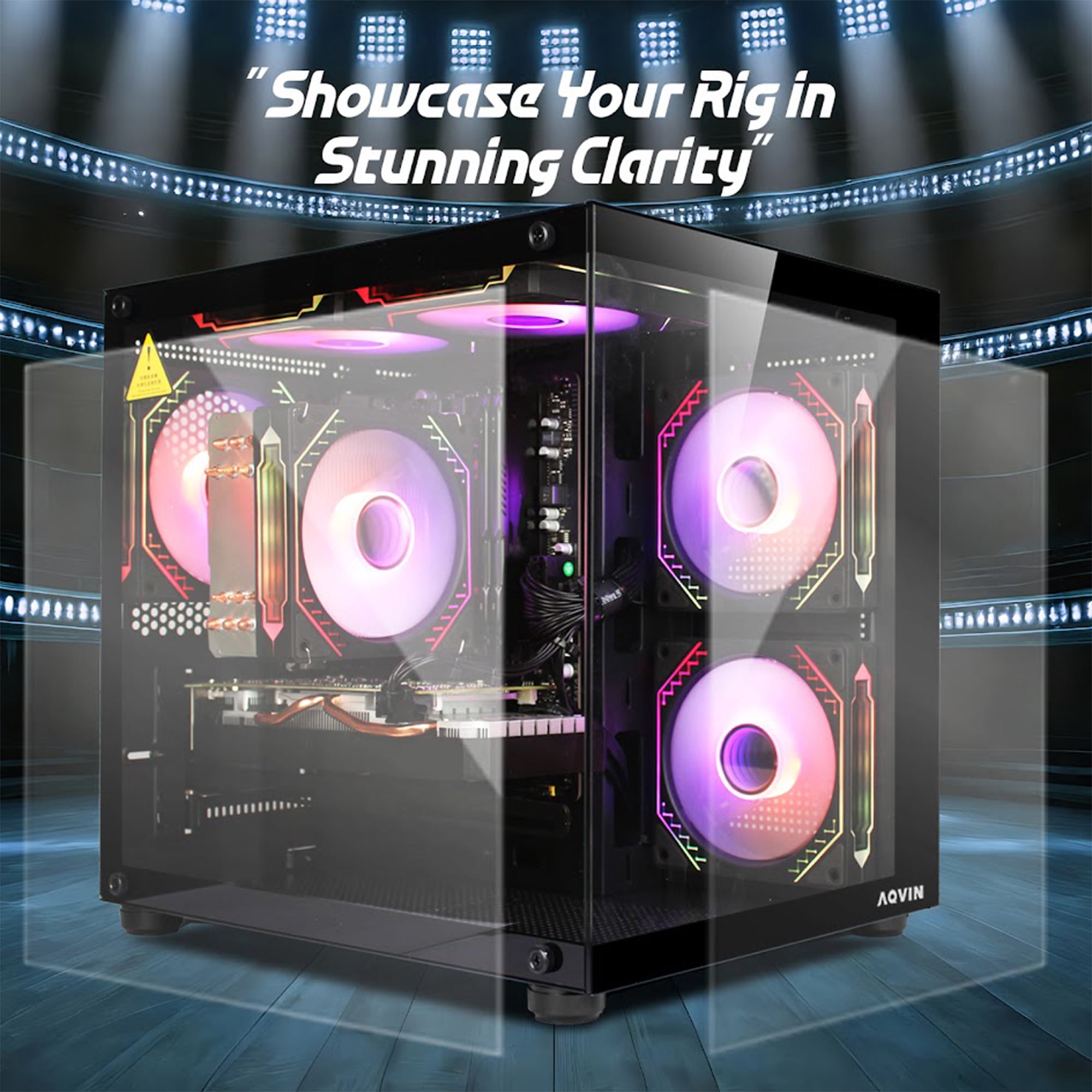 Gaming PC AQVIN-NEON Desktop Computer Tower - RGB (Intel Core i7 upto 4.60GHz 6-core processor/ 32GB DDR4 RAM/ 1TB NVMe SSD/ GeForce RTX 3050 6GB/ Windows 11)