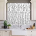thumbnail image 4 of 3 Piece Kitchen Curtains and Valances Set Black White Branches Cafe Curtains 24 Inch Length Vintage Art Farmhouse Valance & Tier Curtain for Living Room Bedroom Small Window 54"x18"+27"x24"*2, 4 of 6