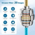 thumbnail image 2 of JJEAN-20-Stage Shower Filter, High Output Shower Head Filter for Hard Water, Remove Chlorine and Fluoride, Reduce Dry Itchy Skin and Eczema, Consistent Flow Shower Water Filter, Chrome, 2 of 2