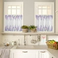 thumbnail image 4 of Kitchen Curtains and Valances Set, Lavender Summer Purple Flower Floral Short Rod Pocket 3 Pieces Window Curtain Set for Bedroom, Bathroom, 36 Inch Long, 4 of 5