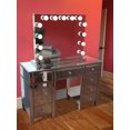 Glamms 48" Mirrored Vanity Table MultiDrawer + LED Hollywood Mirror