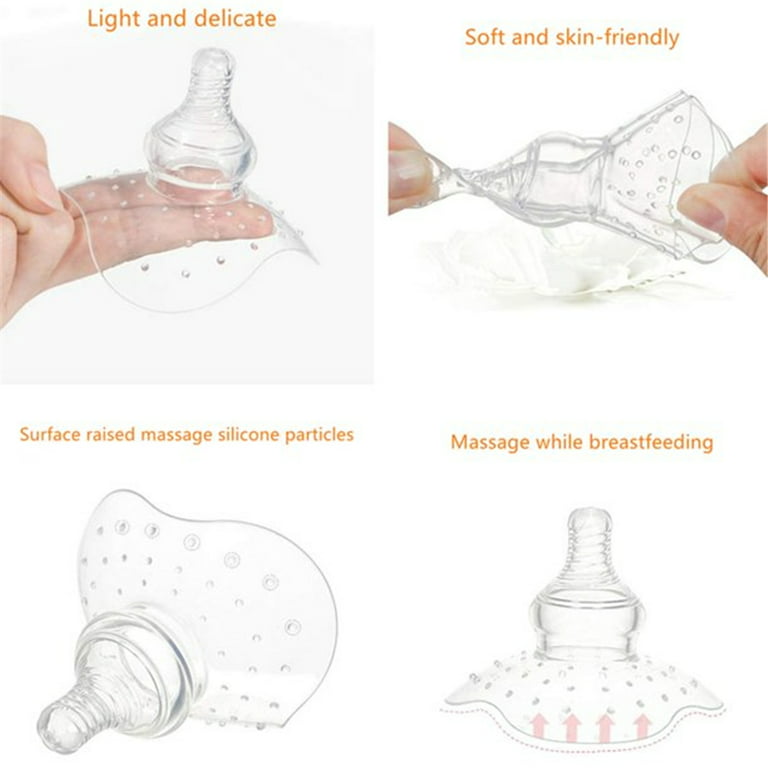 OUSITAID Nipple Shield - Premium Contact Nippleshield for Breastfeeding  Semicircle Style Maternity Silicone Nipple Shield Protectors Breastfeeding
