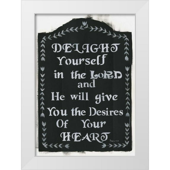 Shamp, Cindy 14x18 White Modern Wood Framed Museum Art Print Titled - Delight Yourself