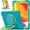 Light Blue Lime Green, variant on KIQ iPad 10.2 7th 8th Gen Case, Heavy Duty Protection Shield Case for Apple iPad 10.2 [Rainbow]
