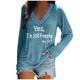thumbnail image 1 of KIHOUT - Blusas casuales para mujer, liquidación 2024, moda clásica, estampado de letras, cuello en V, blusas básicas holgadas, camisetas de manga larga, blusas tipo túnica para otoño, 1 of 4