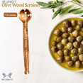 thumbnail image 2 of BeldiNest Handcrafted Olive Wood Strainer – 8-Inch Wooden Skimmer with 1.25-Inch Bowl and 0.25-Inch Holes – Rustic Kitchen Tool for Small Batch Straining, Skimming, and Scooping, 2 of 6