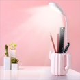 thumbnail image 1 of Lámpara de escritorio LED, lámpara de mesa táctil con portalápices, lámpara de lectura recargable por USB, 3 modos de iluminación, protección ocular, ideal para oficina/dormitorio, 1 of 5