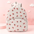 thumbnail image 2 of CUZIBR Corduroy Strawberry Print Mini Backpack Adjustable Shoulder Strap Kids Backpack Cute Fruit Pattern Small School Bag Daypack For Little Girls Travel Back To School Use, 2 of 4