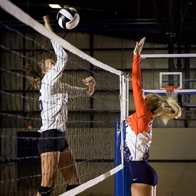 Champion Sports Official Volleyball Net Set, Olympic-Sized 32 x 3 ⅛ feet, 3mm Nylon Netting, for Tournament Play - Durable, Professional Volleyball Nets - Premium Training Equipment