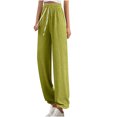 thumbnail image 5 of asjyhkr Womens Pants High Waist Drawstring Wide Leg Lightweight Casual Hiking Outdoor Vacation Trousers with Pockets, 5 of 7
