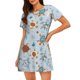 thumbnail image 1 of Fotbe Sea Turtle Bata de Dormir para Mujer con Estampado, Camisón de Algodón de Manga Corta, Ropa de Dormir Casual, 1 of 6