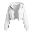 thumbnail image 3 of Girls Short Zip Up Hoodie Jacket Casual Loose Fit Long Sleeve Outerwear Top for Kids Teenagers Everyday Wear Comfortable Coat, 3 of 4
