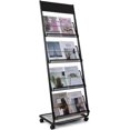 thumbnail image 1 of Floor-Standing Magazine Rack 4-Layer with Wheels, Brochure Display Stand for Exhibitions, Office, and Any Organization Requiring Information Display, 1 of 7