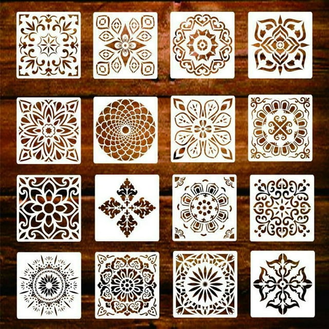 Plantilla de Plantilla de Mandala perfecl 16x para en paredes muebles manualidades herramienta de manualidades DIY