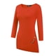 thumbnail image 1 of INSPIRAR CHIC Blusas de Mujer Cuello Redondo de Manga 3/4 con Botones Decorativos y Dobladillo Irregular Estilo Casual XS Naranja, 1 of 6