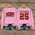 thumbnail image 3 of KHONTS Women's Christmas Sequin Sweatshirts Long Sleeve Loose Fit Pullover Sweatshirts Soft Comfortable Tee Pink L, 3 of 3