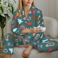 thumbnail image 6 of Fotbe cute Skull organ Pattern Long Sleeve Pajama Set for Women,Sleepwear Set,2-piece Loungewear Set,Soft PJs Comfy Nightwear with Pockets -X-Large, 6 of 7