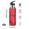 thumbnail image 5 of ALAZA Red Hearts Valentain Pattern Water Bottle Insulated Flask Stainless Steel Straw Lid 20 oz, 5 of 6