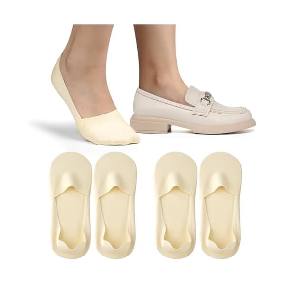 LujingZ No Show Socks for Women Non-Slip Thin Loafers Footies Socks