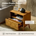 thumbnail image 5 of Wood End Table 2 Pieces with Drawer Open Shelf Charging Station Modern Table Living Room Acorn, 5 of 7