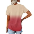 thumbnail image 3 of loopsun Plus Size Tops for Womens,Womens Summer Tops,Women's V-neck short sleeved printed summer bottom sweater sports T-shirt Watermelon Red M, 3 of 4