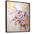thumbnail image 2 of Designart "Meadow of Violets in Purple and Gold IV" Violets Floater Framed Wall Art Living Room, 2 of 5