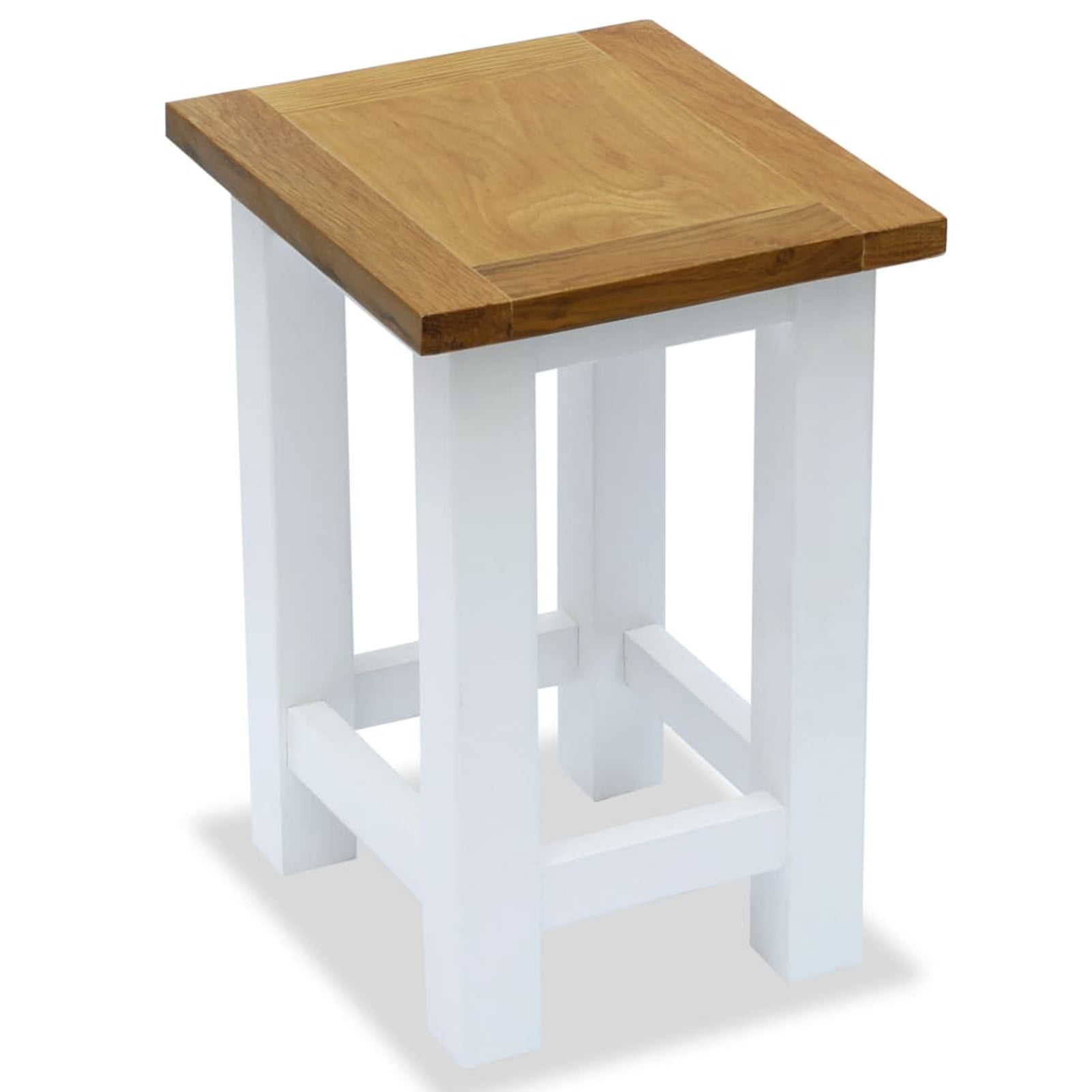 End Table with Magazine Shelf Solid Oak Wood 10.6"x13.8"x21.7" Living Room Home 