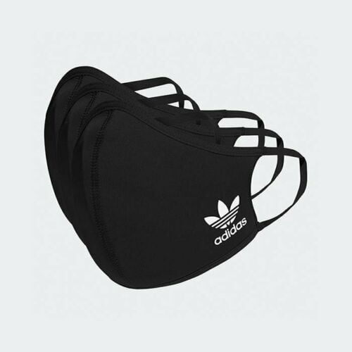 Adidas Originals Unisex Face Covers 3-Pack, Black/White/Blue, Size 