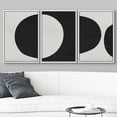thumbnail image 3 of wall26 Framed Wall Art Print Set Black and Gray Mid Century Semi Circles Abstract Patterns Digital Art Modern Art Bohemian Chic Relax/Calm for Living Room, Bedroom, Office - 16"x24"x3 White, 3 of 5