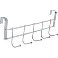 thumbnail image 4 of 1 Pc Over The Door Hook Rack Sturdy Over The Door 5 Hook Hanger Cabinets and Wardrobes Hooks Silver Alloy 10 Inch for Placing Towel, Apron, Cloth in Kitchen and Bedroom, Plated 1.38 Inch, 4 of 8