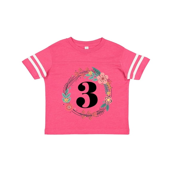 Inktastic 3rd Birthday Floral Wreath 3 Year Old Girl Girls Toddler T-Shirt