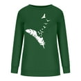 thumbnail image 4 of ZZwxWA Fall and Winter Sweatshirt for Womens Loose Fit Hoodless Cute Tops Slit Hem Blouse Long Sleeve Womens Hoodies Feather Print Casual Tops Crewneck Shirts On, 4 of 5