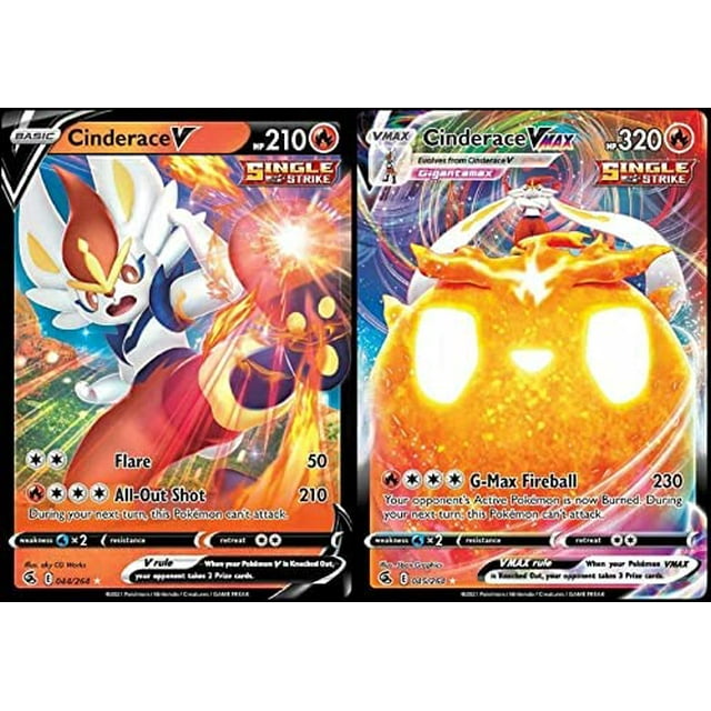 Lote de cartas Pokémon Cinderace V y Vmax 045/264 - Fusion Strike