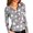 Gray, variant on Women's Fashion Casual Vintage Christmas Printed V-Neck Long Sleeve Button-Down Polo Shirt Top, Holiday Blouse, Collared T-Shirt,Hot Pink,L