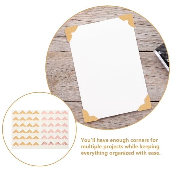 ONAPARTER 10 Sheets of Photo Corners Picture Corners Photo Mounting Corners for Scrapbooking (As Shown)