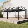 thumbnail image 3 of Outsunny 19' x 10' Pergola with Retractable Canopy for Patio, Dark Grey, 3 of 10