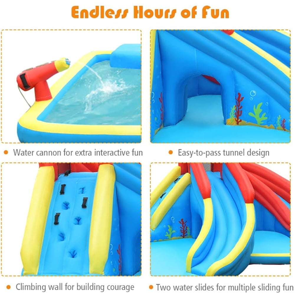 Aimee Lii Inflatable Water Slide Bounce House with Water Cannon and 950W Blower, Kids Bounce House Water Slide