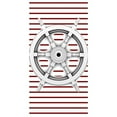 thumbnail image 2 of CafePress - Red Stripes Ship Wheel Nautical - Large Beach Towel, Soft 30"x60" Towel with Unique Design, 2 of 3