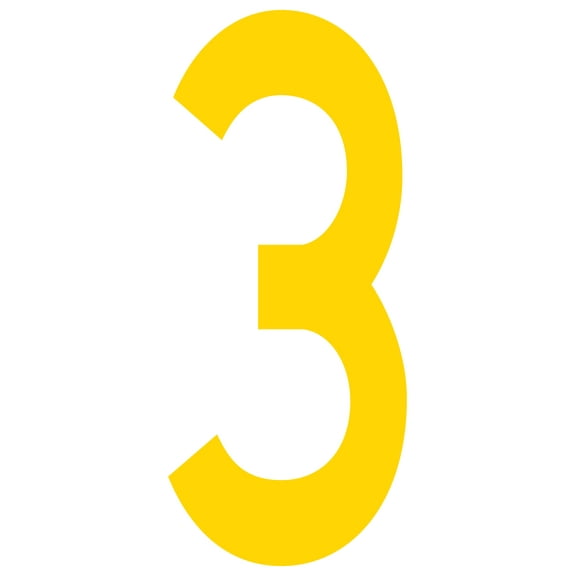 Mighty Line 3 Number Floor Marker Adhesive, 4.5"x10" size, pack of 10