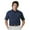 Navy/Leaf Green, variant on Monterey Club Men's Cotton Blend Stripe Texture Golf Polo Shirt #1124