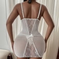 thumbnail image 5 of Gibobby conjunto de bragas de mujer Vestido sexy Lencería Juego de roles Conjunto de lencería Disfraces de mujer sexy Conjunto de ropa interior de encaje a cuadros rojos(Blanco, L), 5 of 5