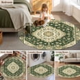 thumbnail image 5 of Round Rugs 3Ft, Green Boho Southwestern Round Area Rug Washable Indoor Throw Carpet, Antique Farmhouse Ethnic Small Non Slip Circle Rug for Bedroom Living Room Home Decor Aesthetic, 5 of 8