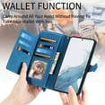 thumbnail image 2 of Dteck for Samsung Galaxy S23 FE Wallet Case with Card Holder for Women Men, Galaxy S23 FE Phone Case Embossed PU Leather Zipper Purse Card Holder Flip Folio Shockproof Cover with Wrist Strap,Blue, 2 of 4