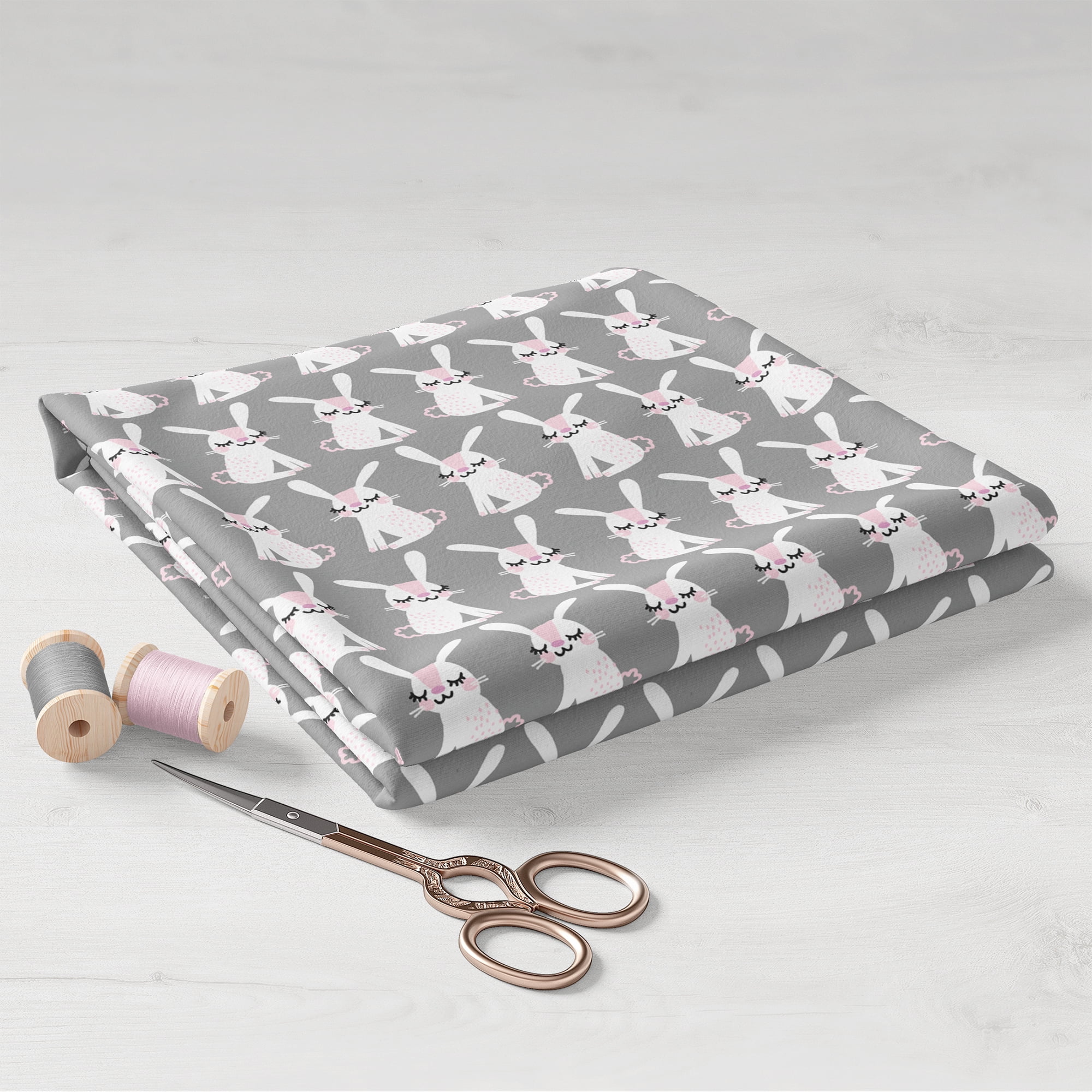 Create It 18"x21" 100% Cotton Bunny Precut Sewing & Craft Fabric, Pink 1 Piece