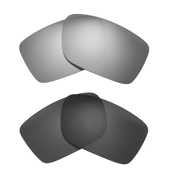 Walleva Polarized Titanium   Black Replacement Lenses For Oakley Conductor 6 Sunglasses