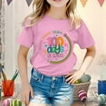 thumbnail image 2 of 100 Days Of School Shirt Girls Size 6/7 Boy Kid Color Block 100 Dyas Of Shool Print Athletic Shirts Loose Fit Fashion Shirts Tee Tops Pullover Tops,Z1-Pink,4-5 Years, 2 of 4